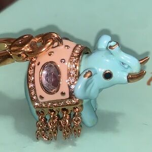 RARE JUICY COUTURE BLUE ELEPHANT CHARM SWAROVSKI